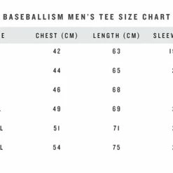 Baseballism My Swing – Ken Griffey Jr. Collection -100percent Sales Men s Tee Size Chart 3