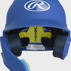 Alternative view of Rawlings MACH One-Tone Matte Helmet W/Adjustable Face Guard Matte Royal Senior LHB